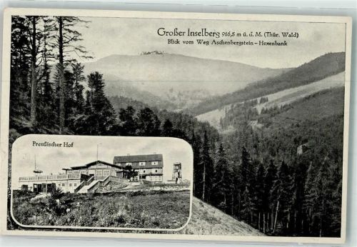 98599 O6083 Brotterode - Großer Inselberg Blick v. Weg Aschenbergstein-Hexenbank Preußischer Hof