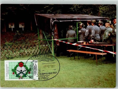 Lippstadt 1987 Europa- Schützenfest Briefmarke Bildseite Sonderstempel