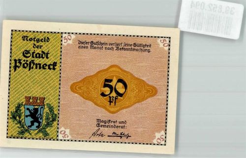 Pößneck 50 Pf. Gutschein Setzerei