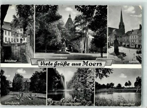 Moers Schloss Schlosshof Schlosspark Stadtgraben Strandbad Altmarkt