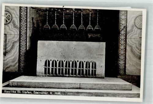 Regensburg Basilika St. Stefan Steinaltar aus dem 8. Jhdt. Verlag Carl Palestrini & Sohn Nr. 75