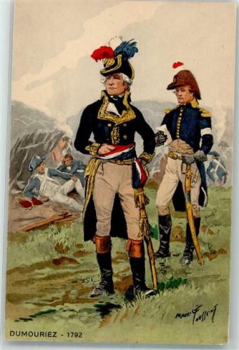 sign. Taussaint Der französische General Charles-François Dumouriez auf dem Schlachtfeld Künstlerkarte Les editions Militaires Illustrees Nr. 327