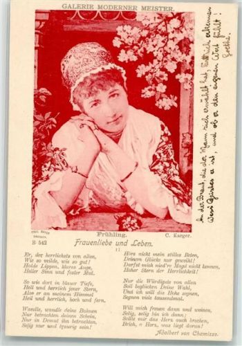 1899 Galerie Moderne Meister Gedicht von Chamisso Frauenliebe und Leben Frühling