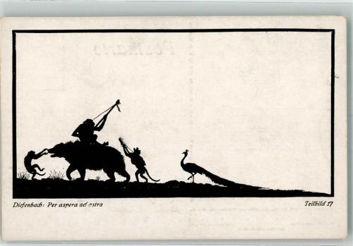 Scherenschnitt Affen Bär Pfau Titelbild 17 Verlag B.G. Teubner
