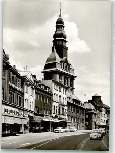 Völklingen Rathausstrasse Geschäft Kaufhaus VW Käfer Auto Kirche