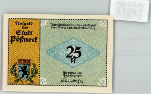 Pößneck 25 Pf. Gutschein Rotationsdruckmaschine