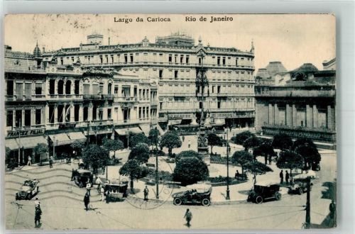 Rio de Janeiro 1921 Auto Largo da Carioca Geschäft Denkmal