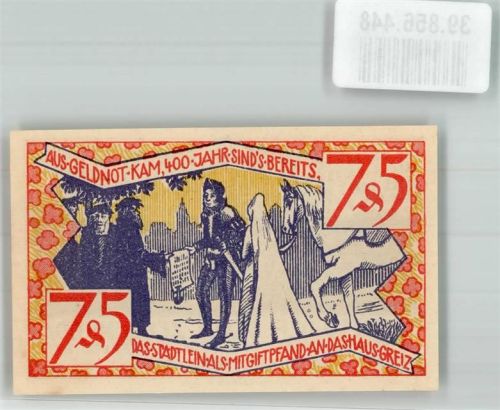 Zeulenroda 1921 75 Pfennig Ritter von Greiz