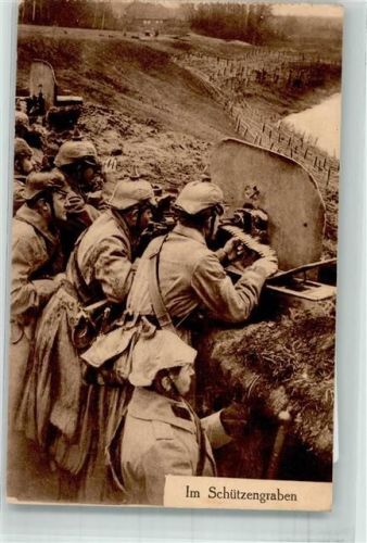 1915 Deutsche Landser in Uniform am MG 08/15 Feldpost Nr. 4