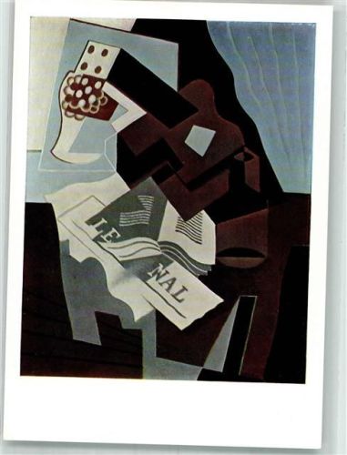 Basel sign. Gris Juan Gitarre u. Zeitung 1920 Kubismus Kunstmuseum Woldemar Klein Verlag Nr. 625