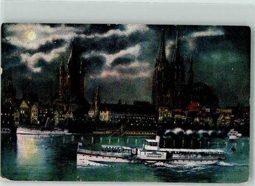 Köln Altstadt-Nord 103 Raddampfer Fürst Bismarck Kölner Dom St. Martin u. Stapelhaus bei Nacht