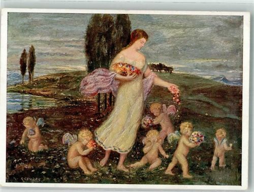 Flora Blumen sign. Krenzer O. Verlag Ackermann Nr.6521