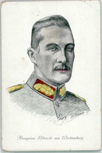 Kronprinz Albrecht von Württ. in Uniform sign. Greiner Adel Württemberg Gebrauchsspuren