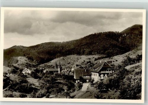 76596 W7564 Forbach , Baden Foto AK Haus Sonnenschein Schwarzwald Murgtal Kirche Luftkurort