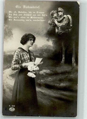 1915 Österreichischer Landser in Uniform mit seiner Liebsten Liebesbrief Amag 242 Zensurstempel