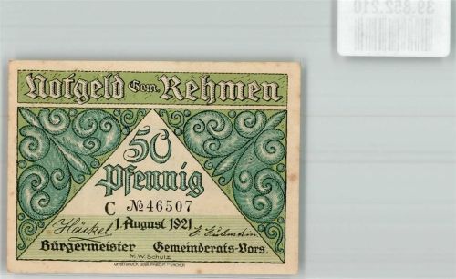 Rehmen 1921 50 Pfennig C Nr. 46507 Kellerhaus 1850