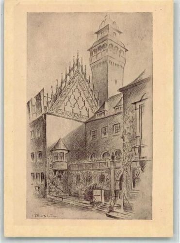 Zeitz 1947 sign. Merseburger,K.E. Rathaus Fest-Postkarte 980 Jahrfeier