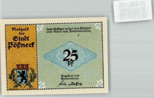 Pößneck 25 Pf. Gutschein Rotationsdruckmaschine