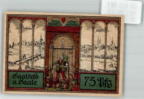 Saalfeld 1921 75 Pfennig Die Stadt um 1650