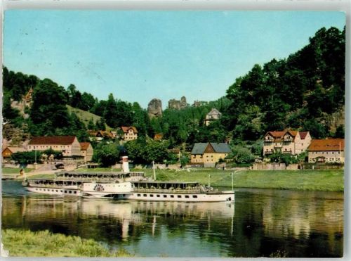 Rathen Kurort Dresden Blick z. Talwächter Lokomotive u. zum Lamm