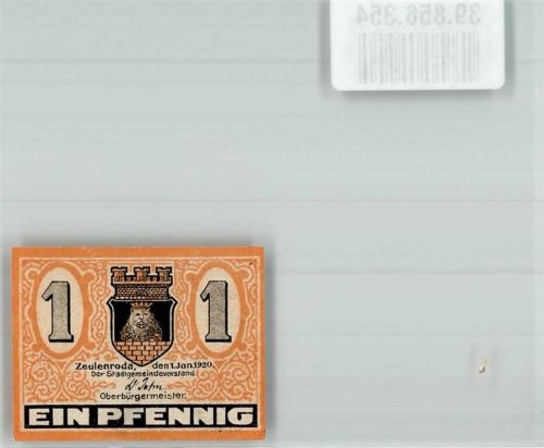 Zeulenroda 1920 1 Pfennig Rathaus