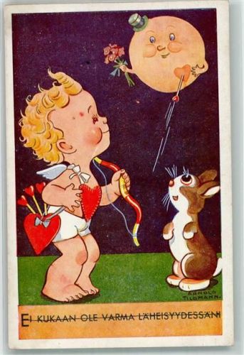 sign. Tilsmann Arnold Humor Hase Mond Spruch