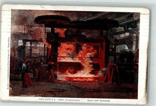 Essen 1909 Fabrik Krupp Panzerwalzwerk Foto AK