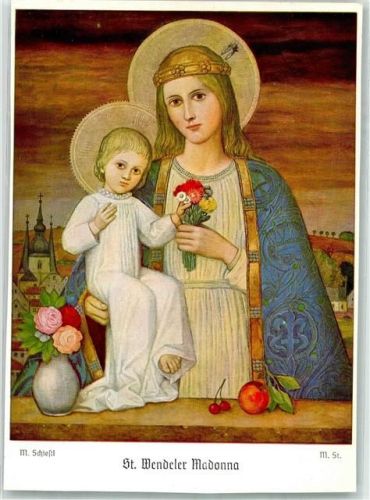 Heilige St. Wendeler Madonna Schiestl Künstlerkarte