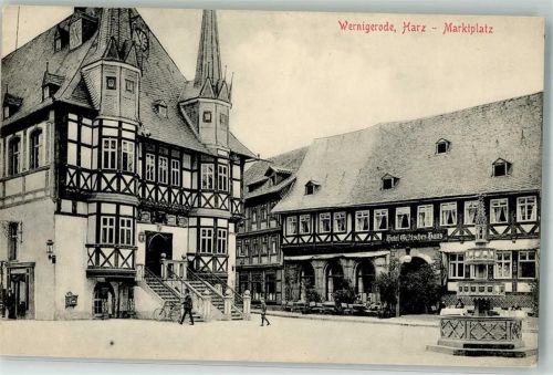 Wernigerode Marktplatz Rathaus Hotel Deutsches Haus