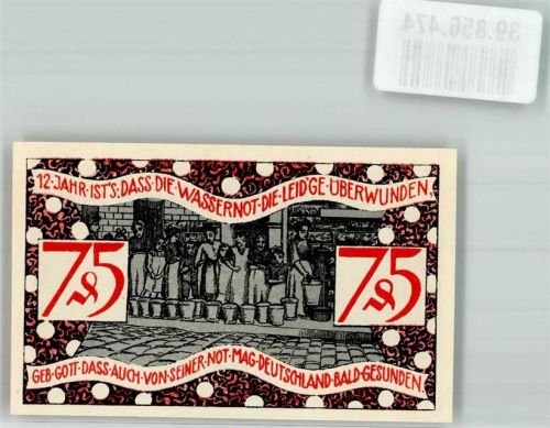 Zeulenroda 1921 75 Pfennig Wassernot