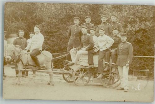 Munster 1906 Landser in Uniform mit einem Eselskarren Ort lt. Stempel