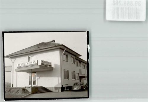 Büttelborn Gasthaus Rasthaus VW Käfer Ort handschriftlich Foto Original aus Archiv eines Ansichtskartenverlags