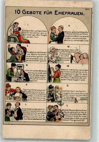 1914 10 Gebote für Ehefrauen