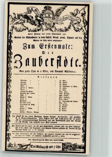 Die Zauberflöte K.K. priv. L. II. Wiedner Theater