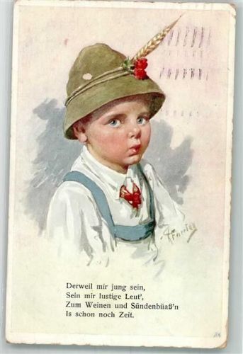 1912 Serie 358-5 sign. Feiertag, Karl Junge Tracht Vers