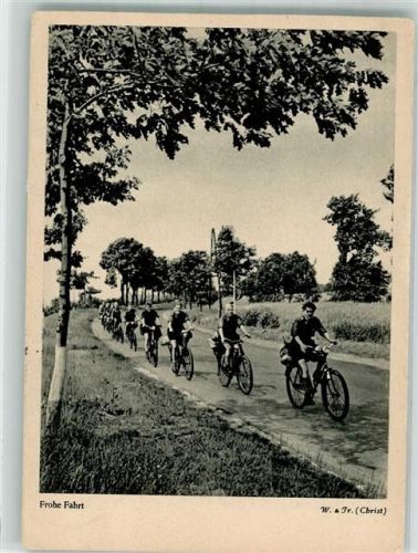 1953 Pfadfinder auf einer Radtour Zensurstempel Jugendherbergsverlag