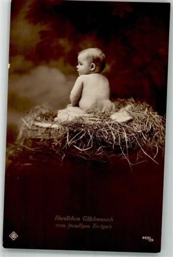 1914 Baby sitzt im Storchennest Freudiges ereignis