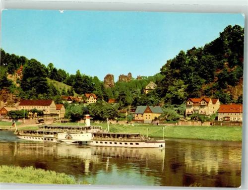Rathen Kurort Dresden m.Blick z. Talwächterz. Lokomotive u. Z. Lamm