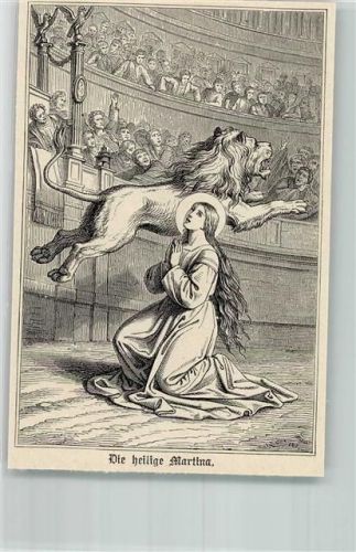 Roma Stahlstich um 1880, die heilige Martina, Arena Löwe