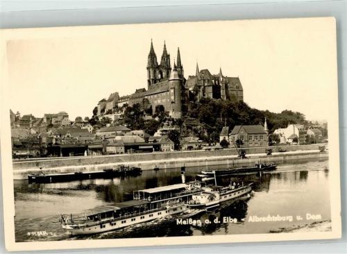 Meißen Raddampfer Albrechtsburg Dom Binnenschiff