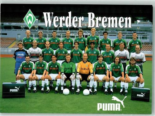 Werder Bremen Werbung Puma Fußballmannschaft FOTO KEINE AK