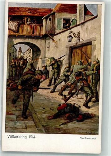 1914 Straßenkampf zwischen Deutschen und Franzosen in den Vogesen WK I