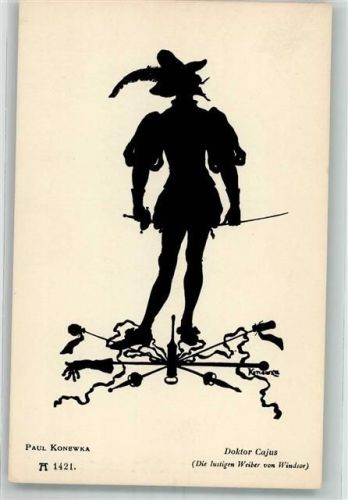 Doktor Cajus Verlag Ackermann Nr.1421 Serie 111 Silhouetten Künstlerkarte