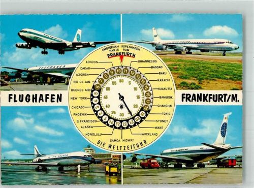 Frankfurt Weltzeituhr + Flugzeuge