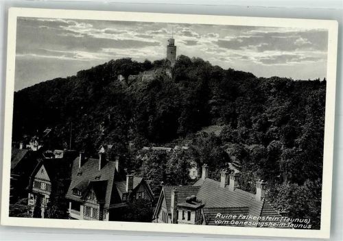 61462 W6240 Falkenstein , Taunus Foto AK Burg Ruine Kurheim