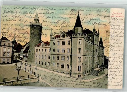 Bautzen 1904 Alte Kaserne mit Wendischem Turm