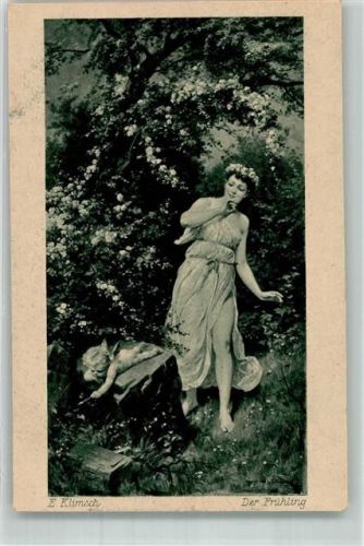 Engel Frau Der Frühling Verlag Hanfstaengl Nr.1004