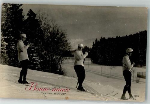 Schweizer Skifahrer zu Neujahr Ski 1932 Winter