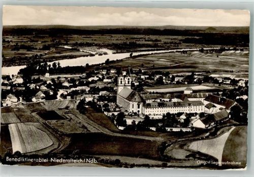 Niederalteich 1962 Fliegeraufnahme Benediktinerabtei