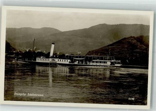 Raddampfer Schönbrunn der Ersten Donau-Dampfschiffahrts-Gesellschaft Binnenschiff Foto AK